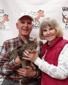 elderly couple adopt a cat at WAGS