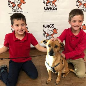 cute kids happy with new dog adopted WAGS