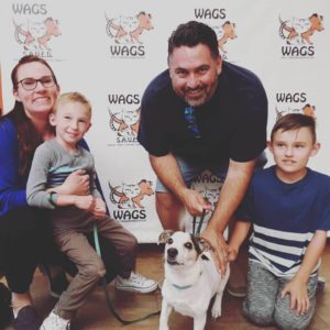 lovely family adopted a dog at WAGS