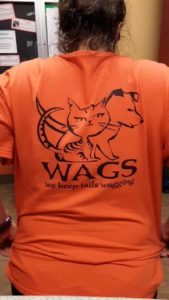 wags shirt back view logo keep tails wagging