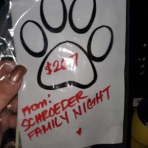 paw and donation drive from schroeder family night
